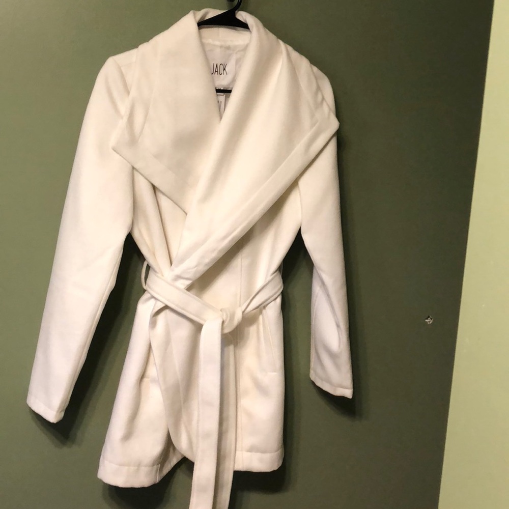 NWT ivory wrap dress coat